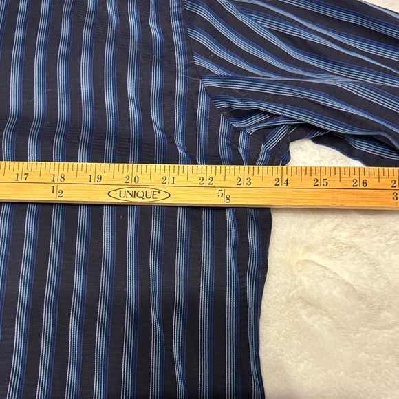 Men's Striped Button-Down Shirt in Blue and Black by Zagiri - Picture 4 of 11